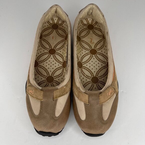 Ryka Womens K8448 Hannah Brown Suede Adjustable Strap Size 8.5 Slip On Flats - Picture 4 of 9